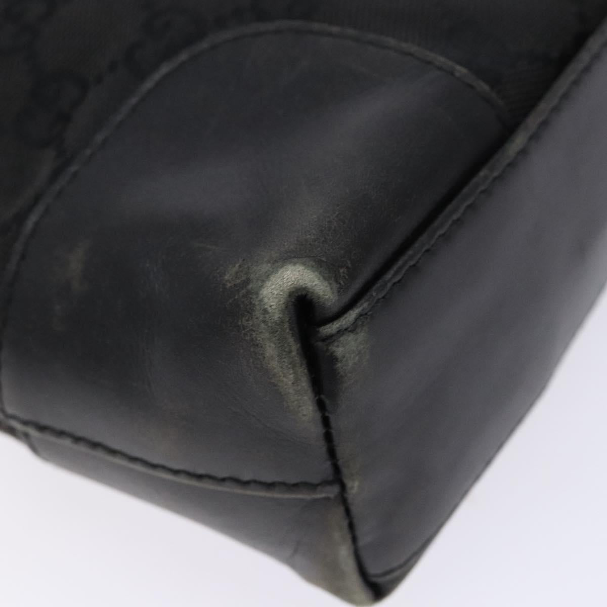 GUCCI GG Canvas Shoulder Bag Black Gold 33900 Auth 139189A