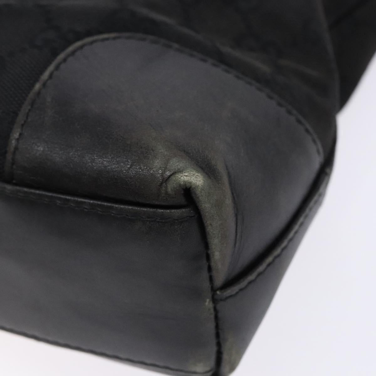 GUCCI GG Canvas Shoulder Bag Black Gold 33900 Auth 139189A