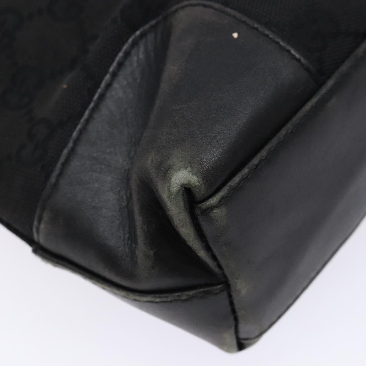 GUCCI GG Canvas Shoulder Bag Black Gold 33900 Auth 139189