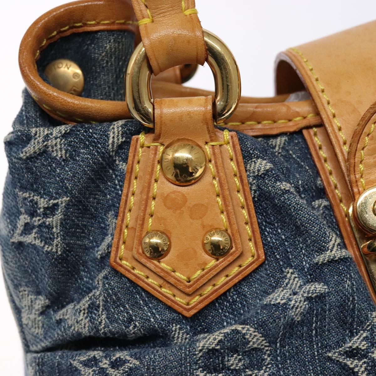LOUIS VUITTON Monogram Denim Preity Hand Bag Blue M95020 LV Auth 139198V