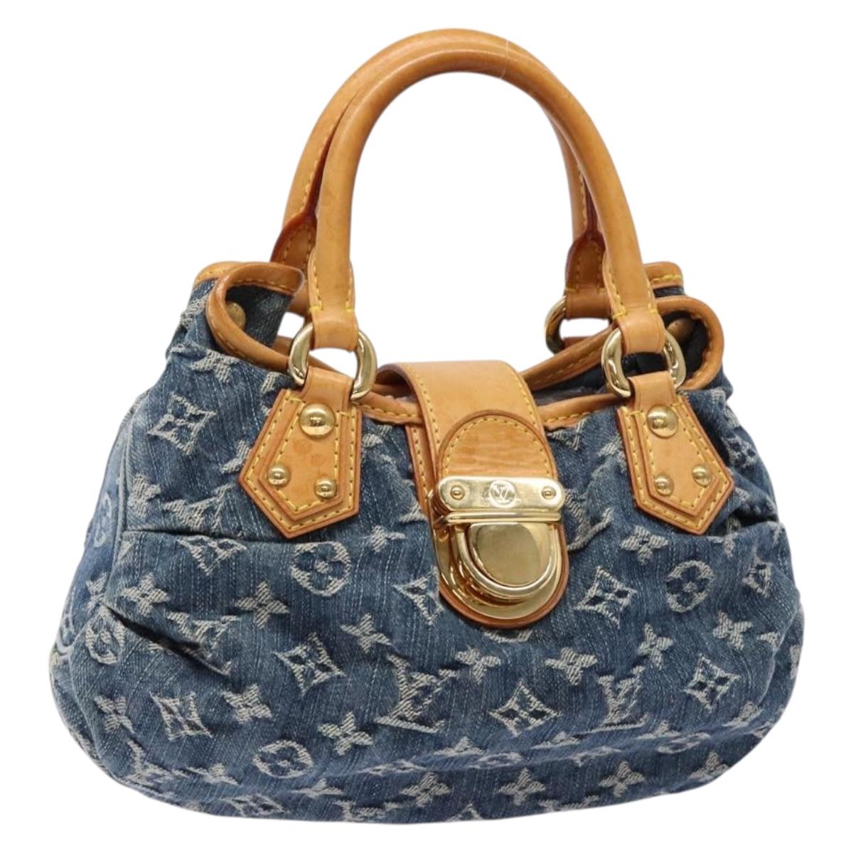 LOUIS VUITTON Monogram Denim Preity Hand Bag Blue M95020 LV Auth 139198V