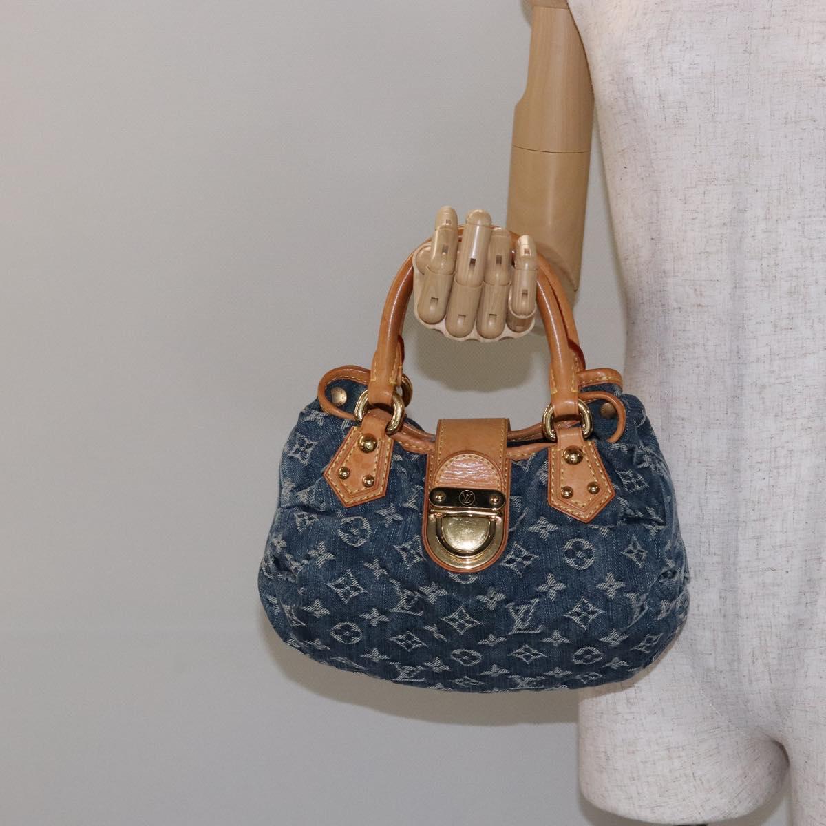 LOUIS VUITTON Monogram Denim Preity Hand Bag Blue M95020 LV Auth 139198V
