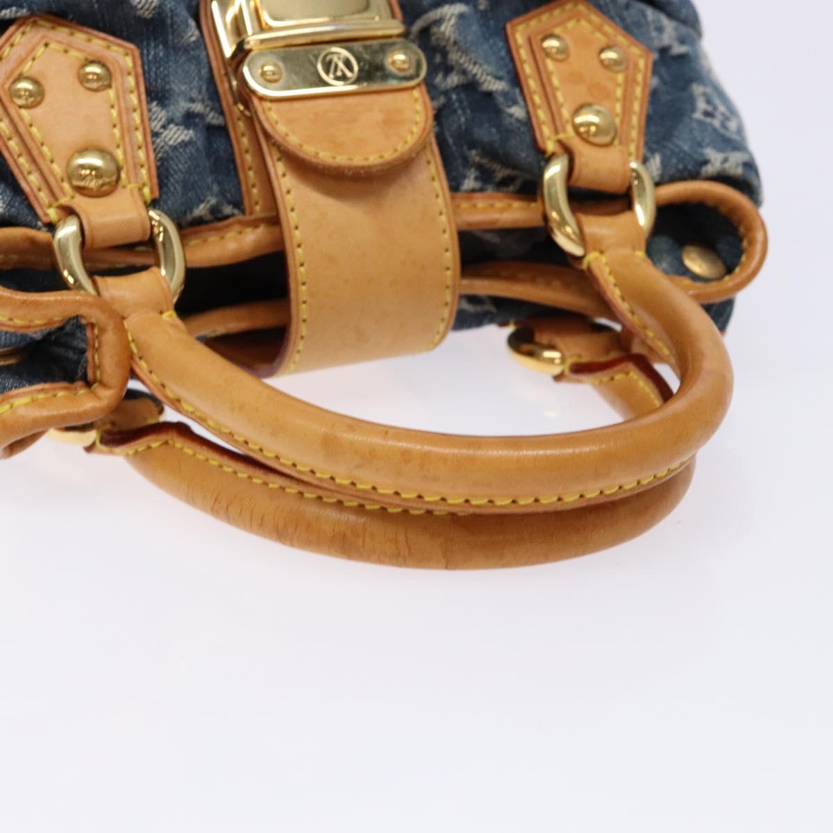 LOUIS VUITTON Monogram Denim Preity Hand Bag Blue M95020 LV Auth 139198V
