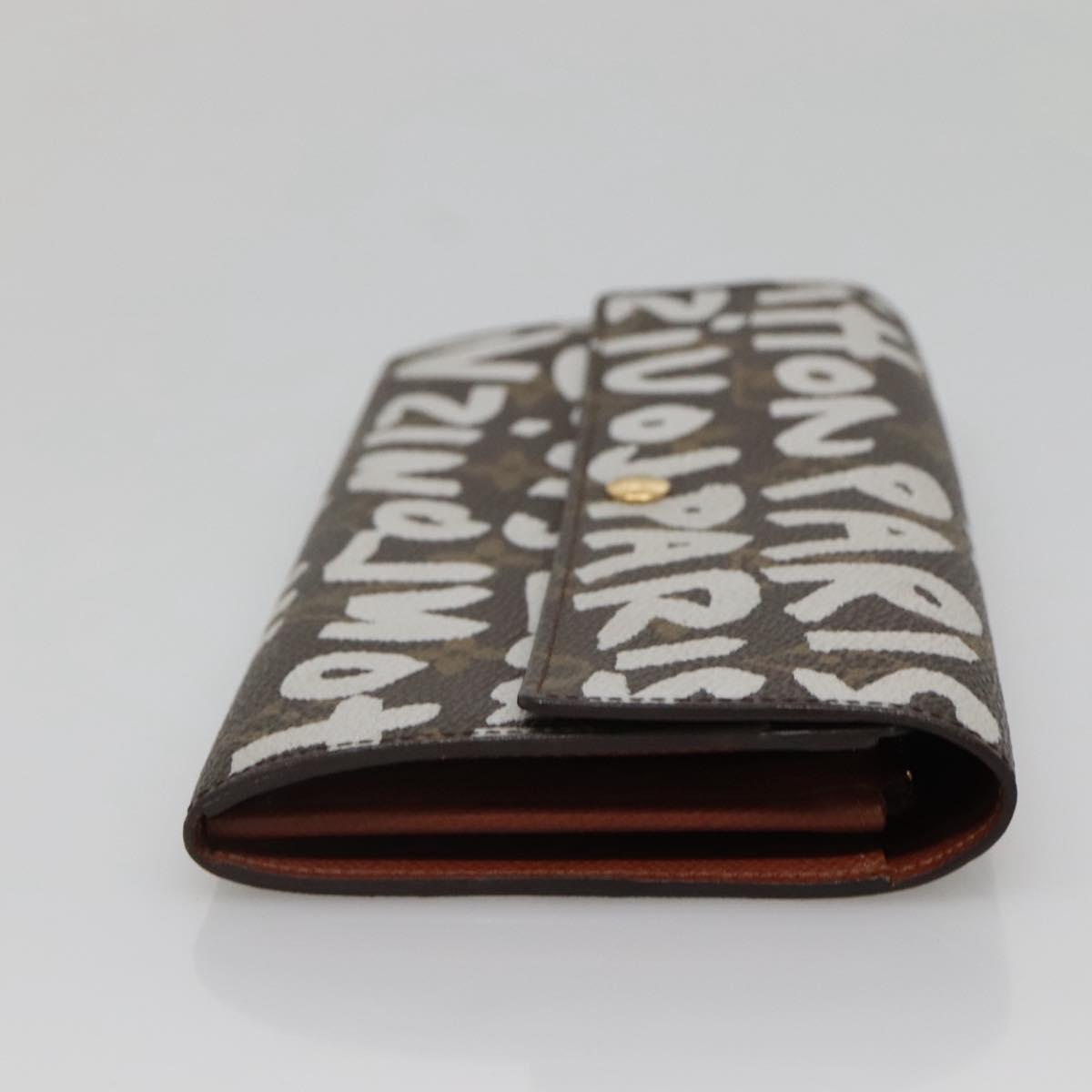 LOUIS VUITTON Monogram Graffiti Porte Monnaie Credit White M92189 LV Auth 139201