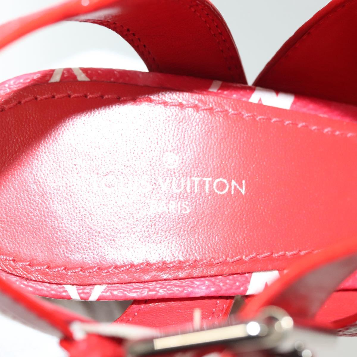 LOUIS VUITTON Monogram Escal Starboard Line Sandals Red LV Auth 139208