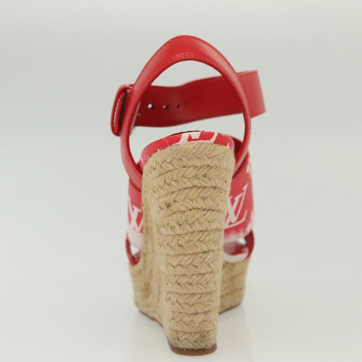 LOUIS VUITTON Monogram Escal Starboard Line Sandals Red LV Auth 139208