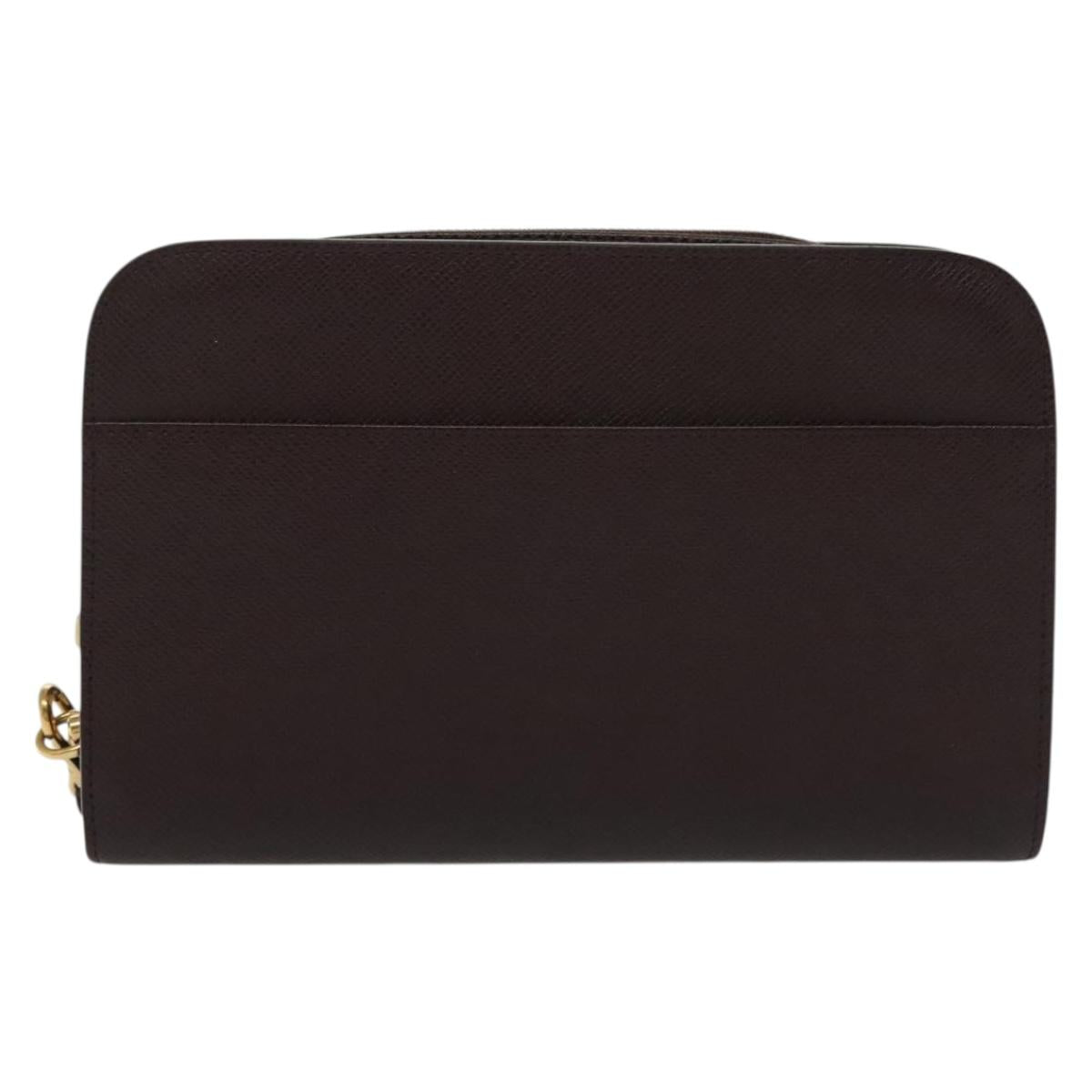 LOUIS VUITTON Taiga Baikal Clutch Bag Acajou M30186 LV Auth 139252