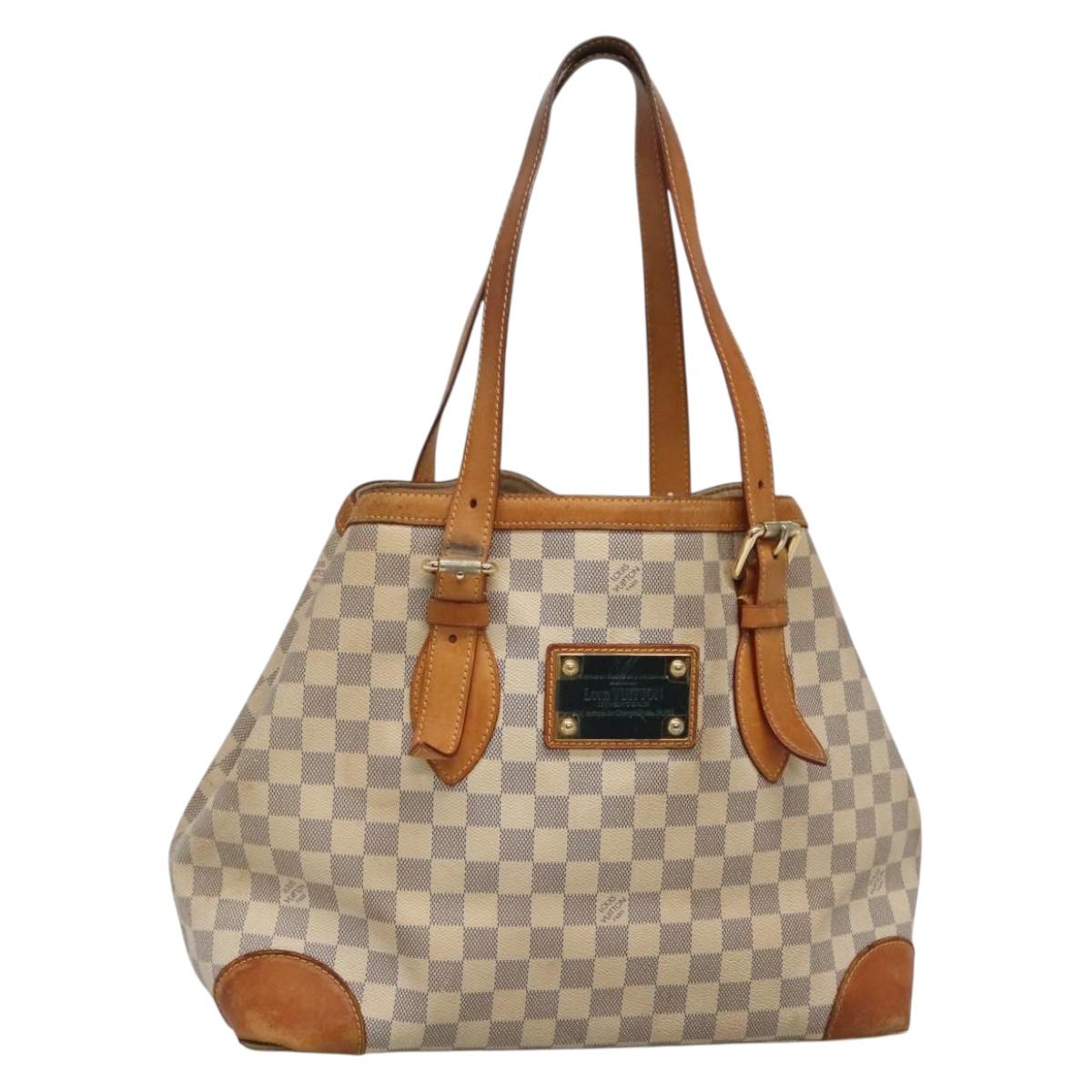 LOUIS VUITTON Damier Azur Hampstead MM Tote Bag N51206 LV Auth 139255