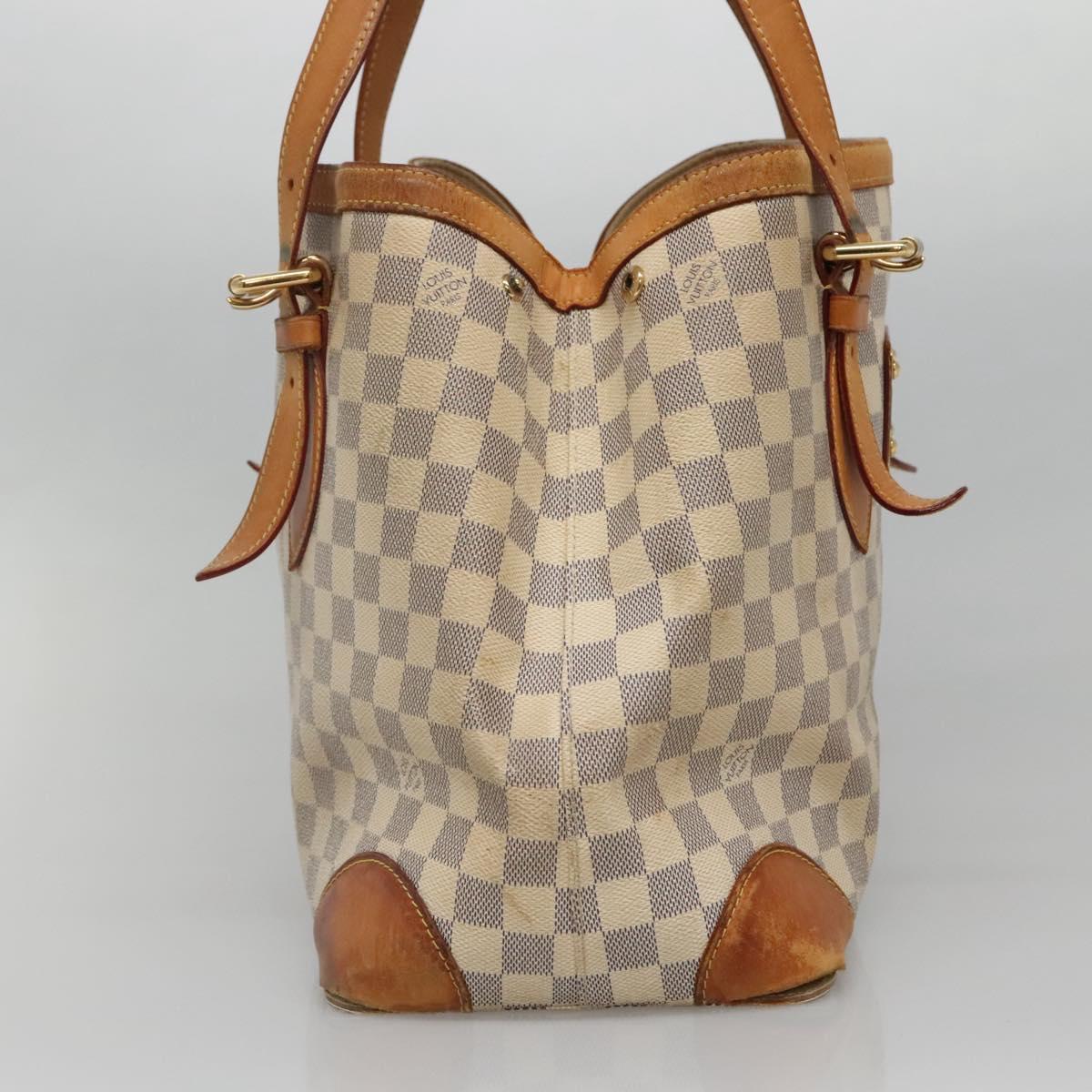 LOUIS VUITTON Damier Azur Hampstead MM Tote Bag N51206 LV Auth 139255