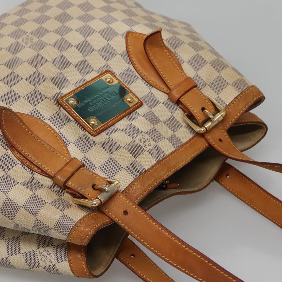 LOUIS VUITTON Damier Azur Hampstead MM Tote Bag N51206 LV Auth 139255