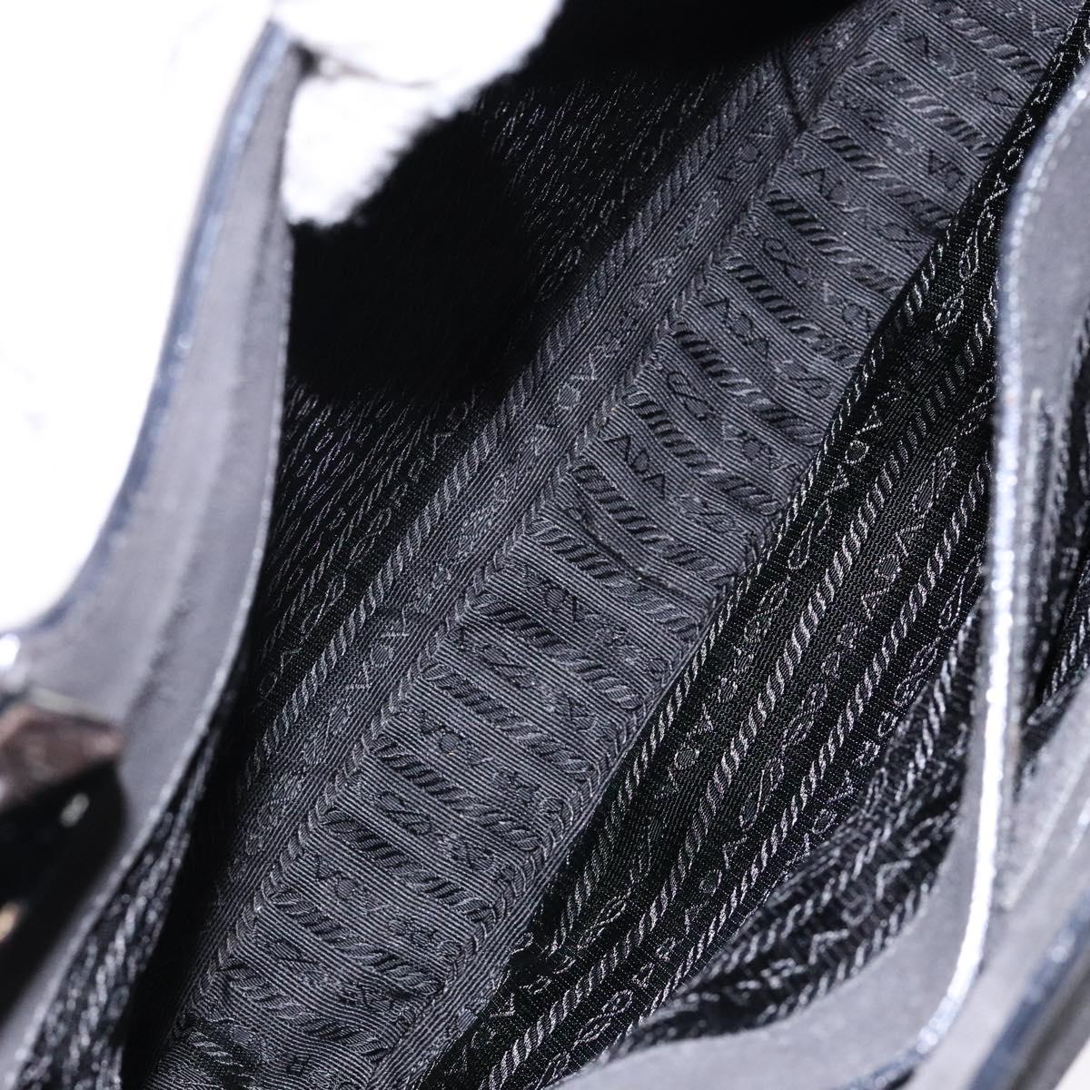 PRADA Tote Bag Suede Gray Silver Auth 139262