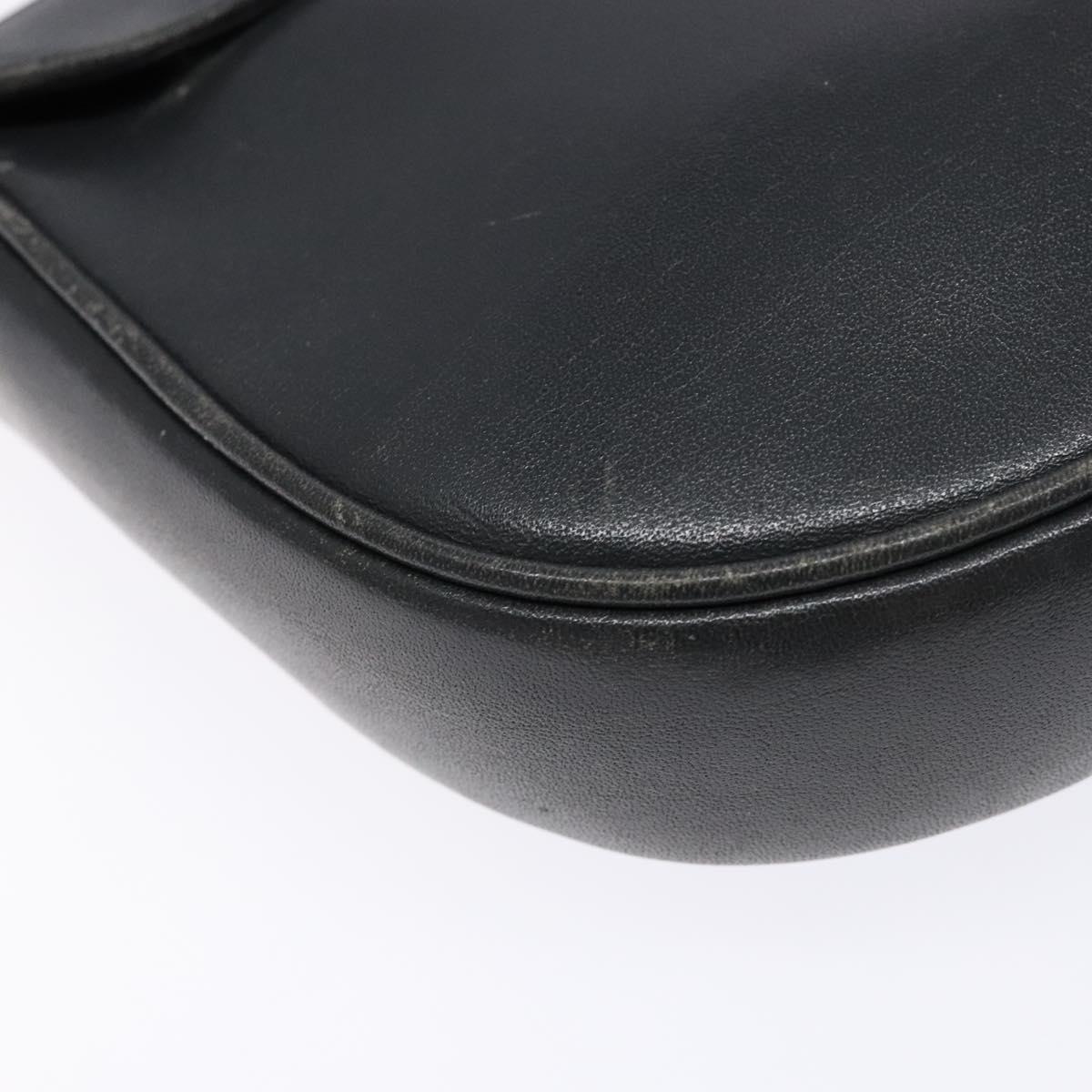 CELINE Shoulder Bag Leather Gray Gold Auth 139263