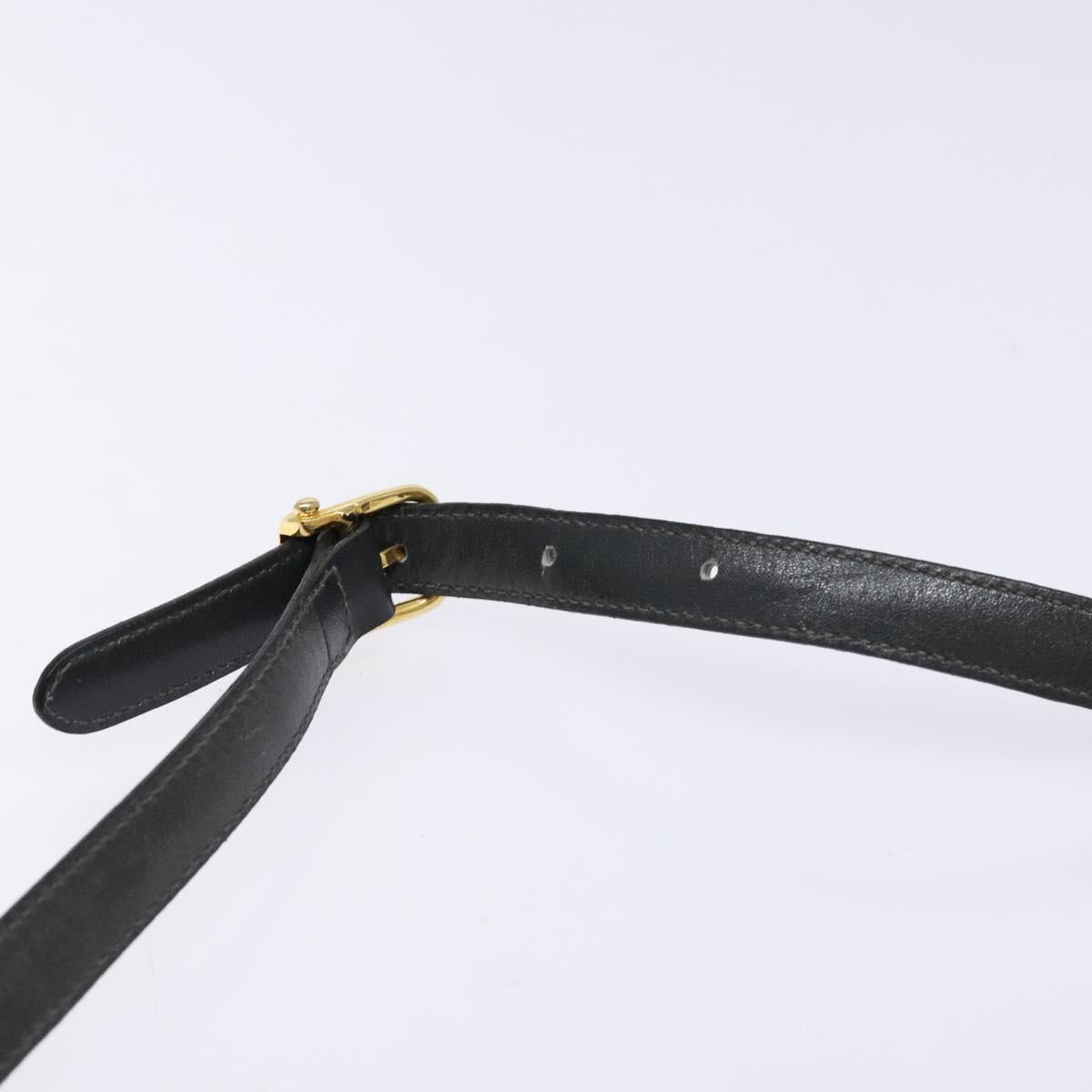 CELINE Shoulder Bag Leather Gray Gold Auth 139263
