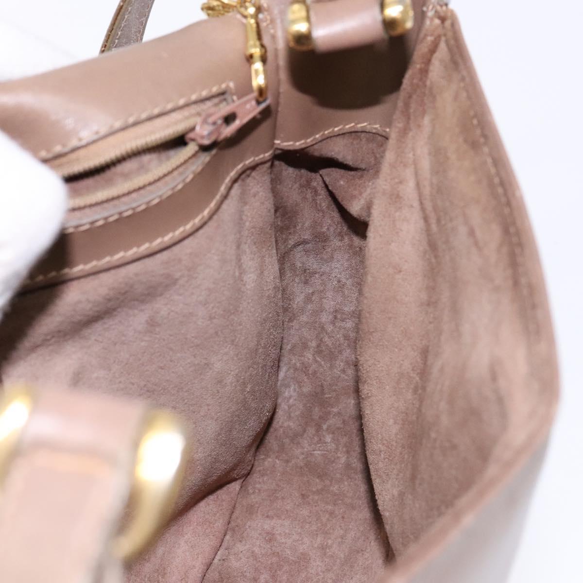 GUCCI Shoulder Bag Leather Beige Gold 001 115 4425 Auth 139269