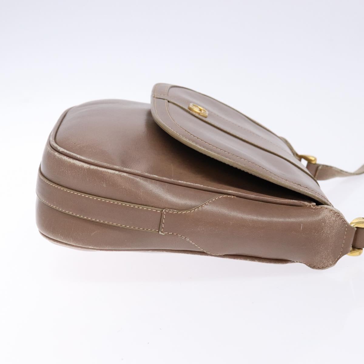 GUCCI Shoulder Bag Leather Beige Gold 001 115 4425 Auth 139269