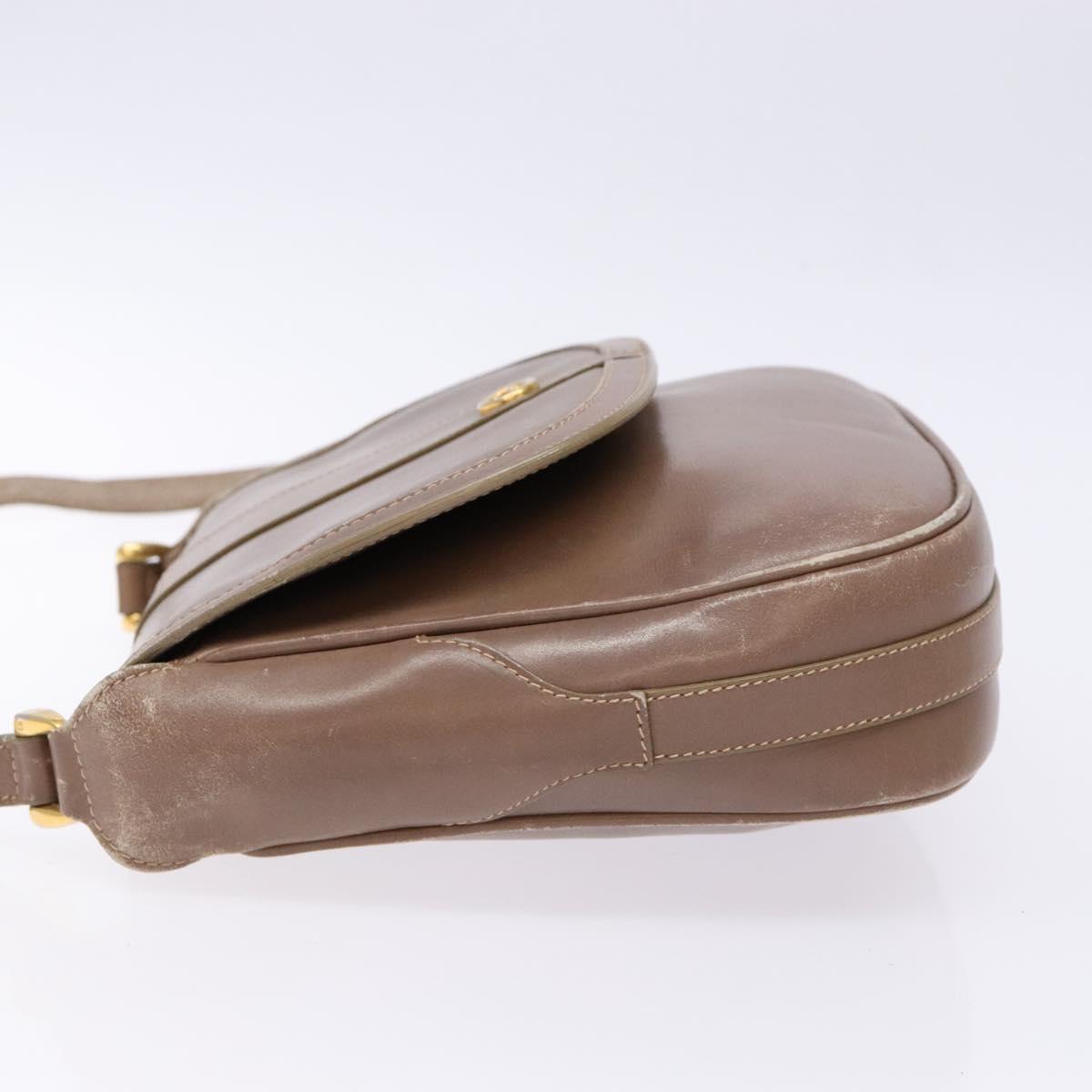 GUCCI Shoulder Bag Leather Beige Gold 001 115 4425 Auth 139269