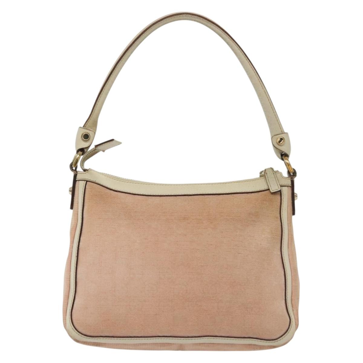 GUCCI GG Canvas Shoulder Bag Pink Gold 146244 Auth 139270