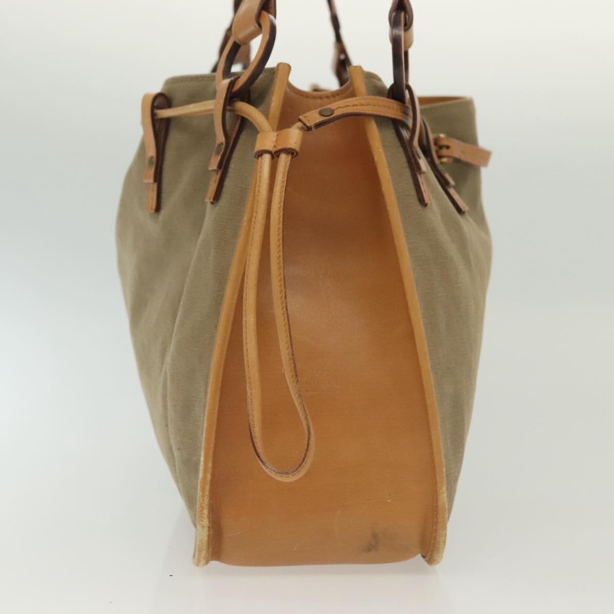 GUCCI Tote Bag Canvas Beige 109133 Auth 139271