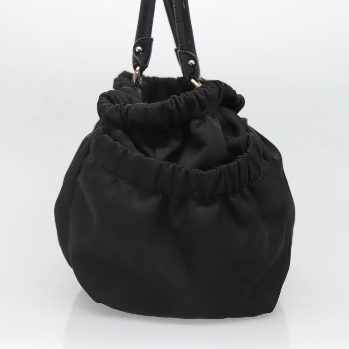 Salvatore Ferragamo Vala Hand Bag Nylon Black Silver Auth 139278