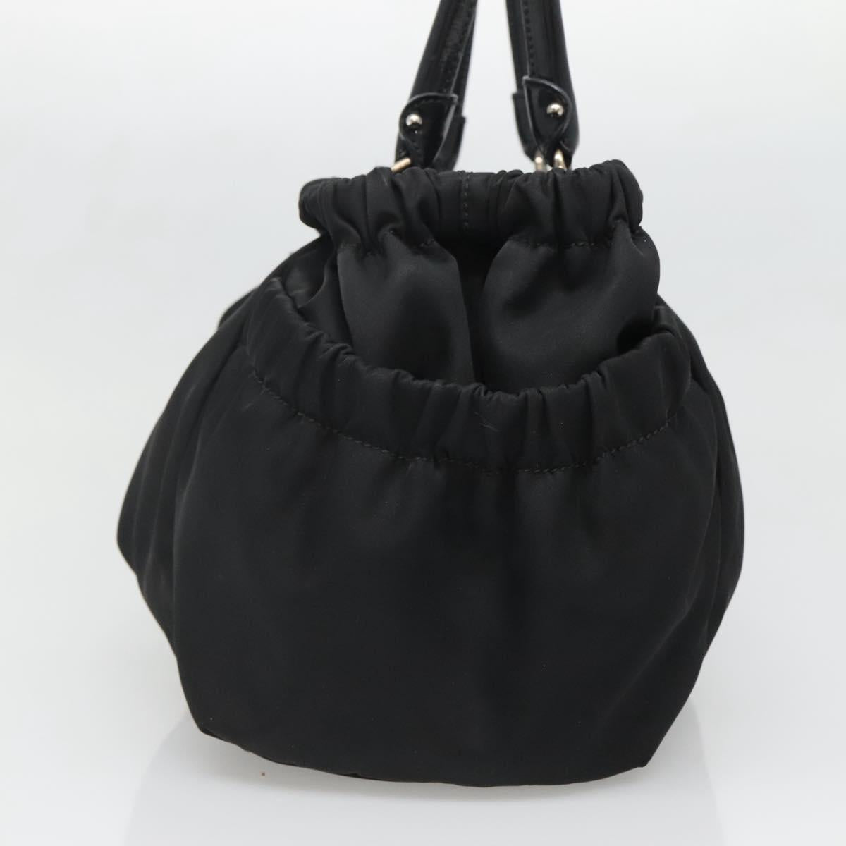 Salvatore Ferragamo Vala Hand Bag Nylon Black Silver Auth 139278
