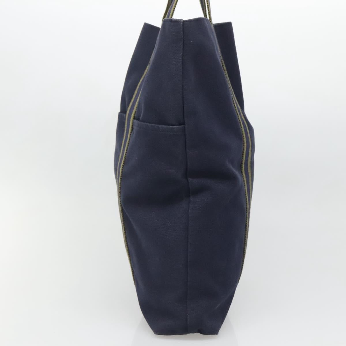 HERMES Fourre Tout Cabas Tote Bag Canvas Navy Auth 139285