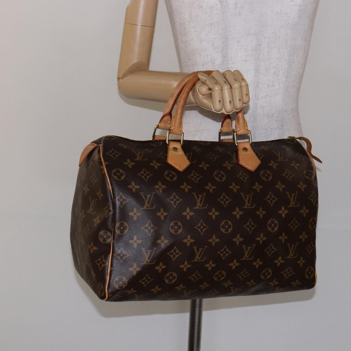 LOUIS VUITTON Monogram Speedy 35 Hand Bag M41524 LV Auth 139300
