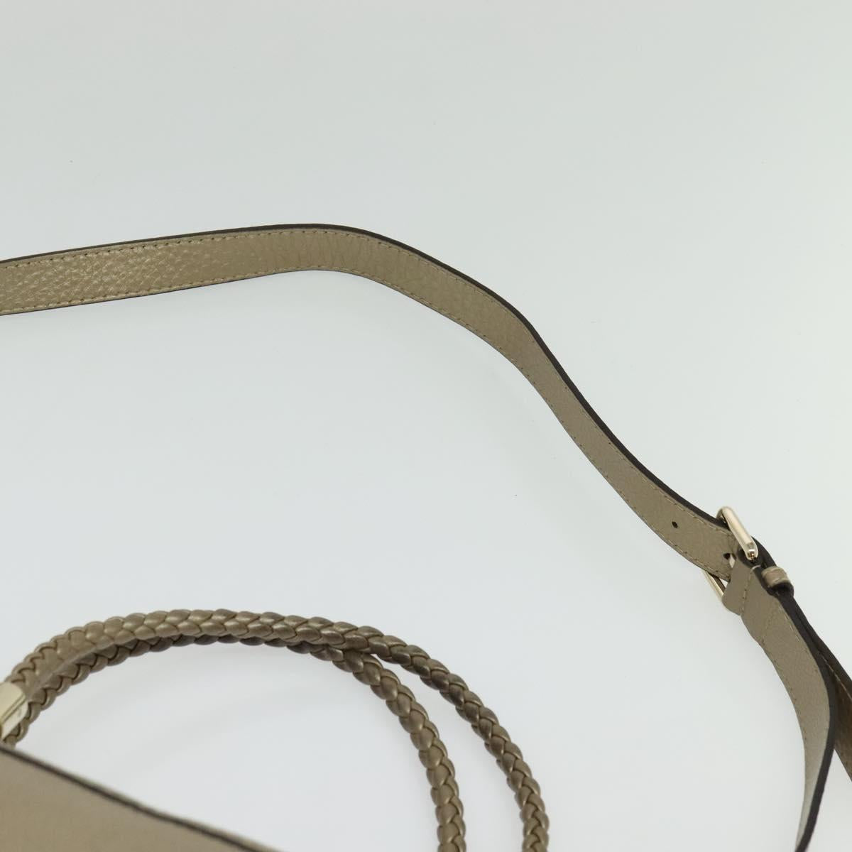 GUCCI Bamboo Tote Bag Leather 2way Gold 282300 Auth 139306