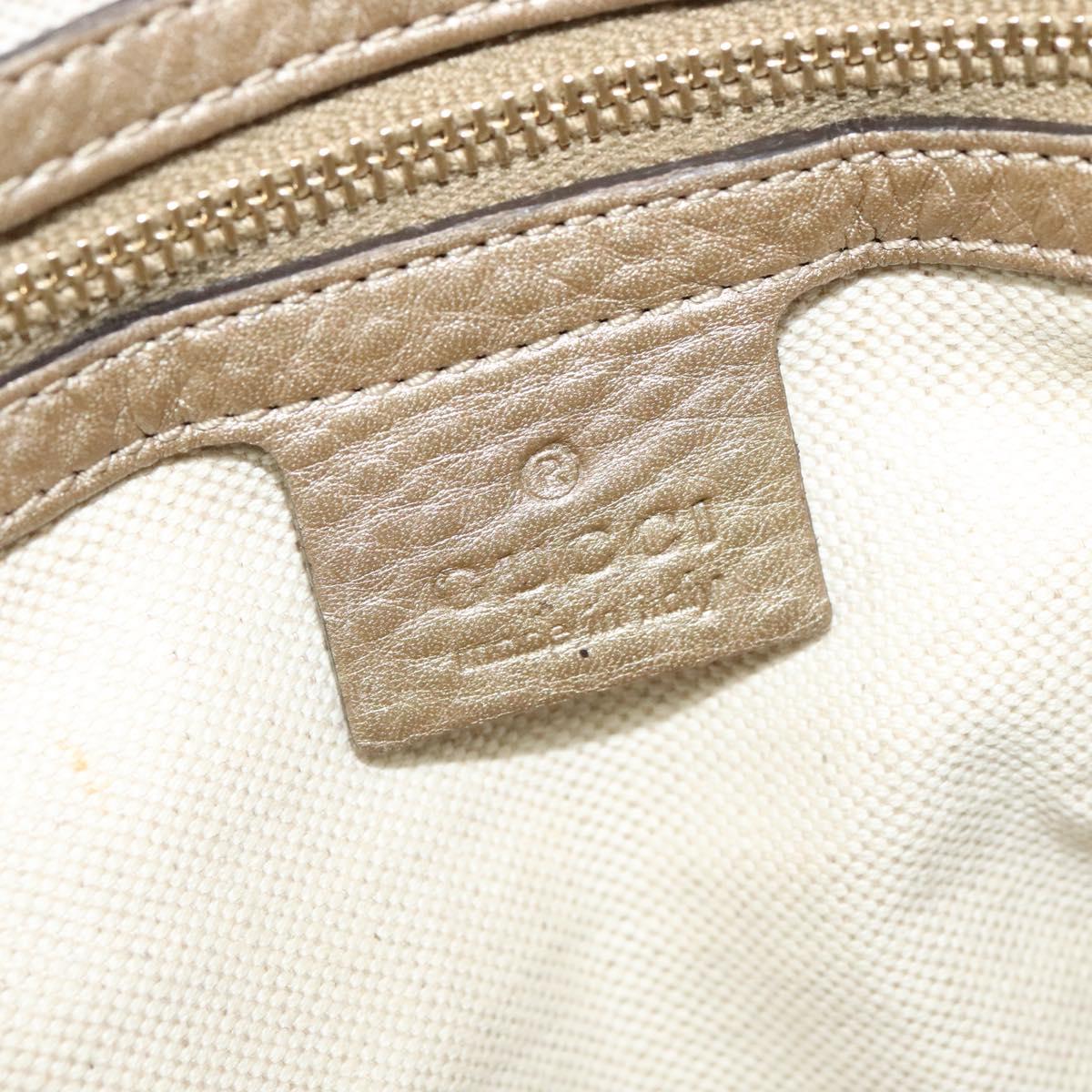GUCCI Bamboo Tote Bag Leather 2way Gold 282300 Auth 139306