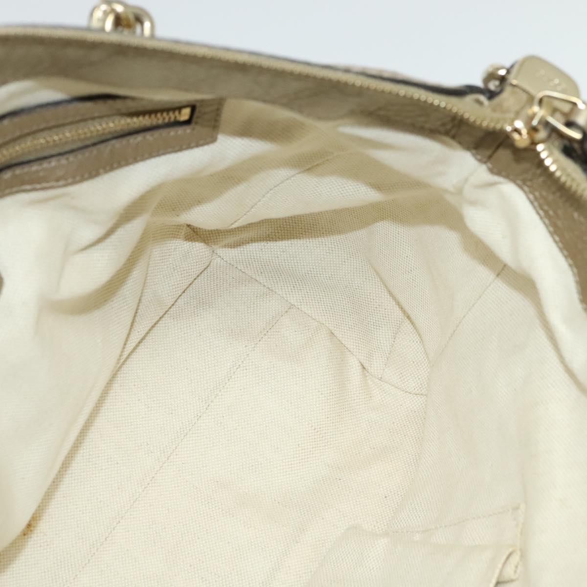 GUCCI Bamboo Tote Bag Leather 2way Gold 282300 Auth 139306
