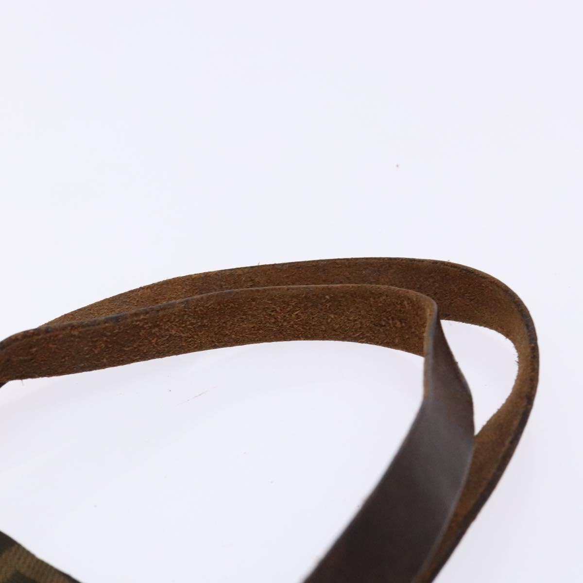 FENDI Zucca Canvas Hand Bag Black Brown Auth 139308