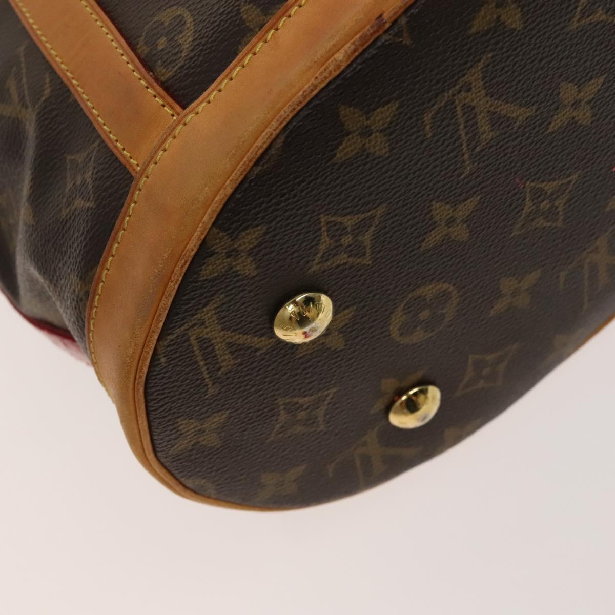 LOUIS VUITTON Monogram Ruby Neo Bucket Tote Bag Red M95613 LV Auth 139320