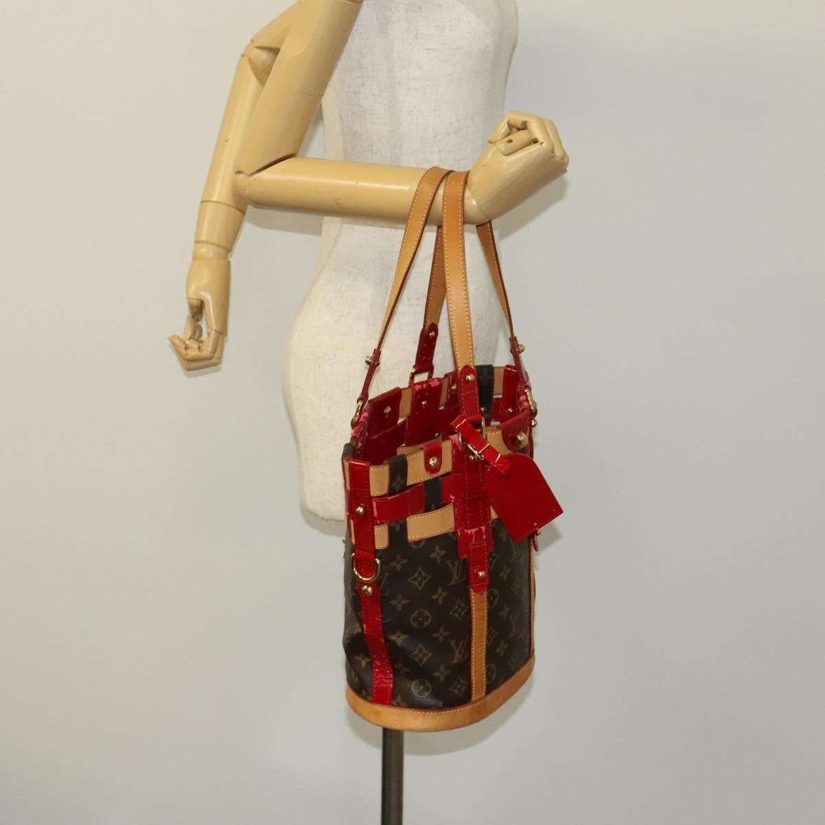 LOUIS VUITTON Monogram Ruby Neo Bucket Tote Bag Red M95613 LV Auth 139320