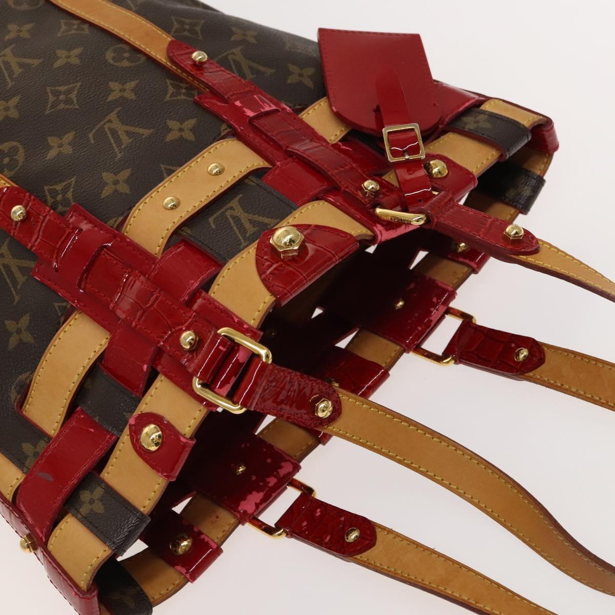 LOUIS VUITTON Monogram Ruby Neo Bucket Tote Bag Red M95613 LV Auth 139320