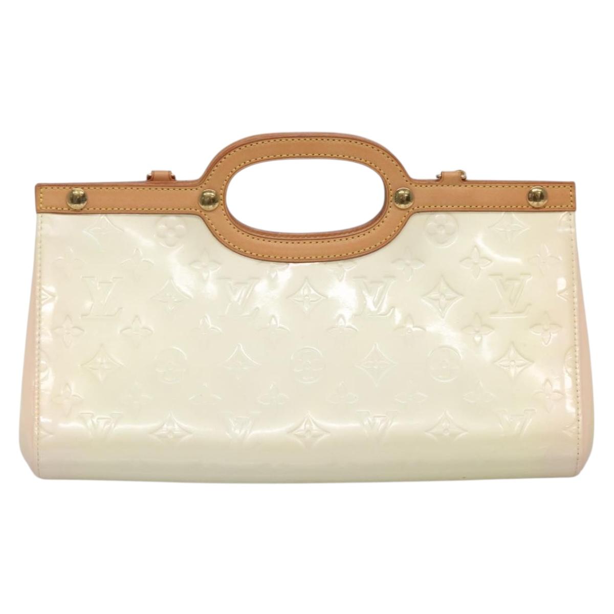 LOUIS VUITTON Monogram Vernis Roxbury Drive Hand Bag Perle M91374 Auth 139325