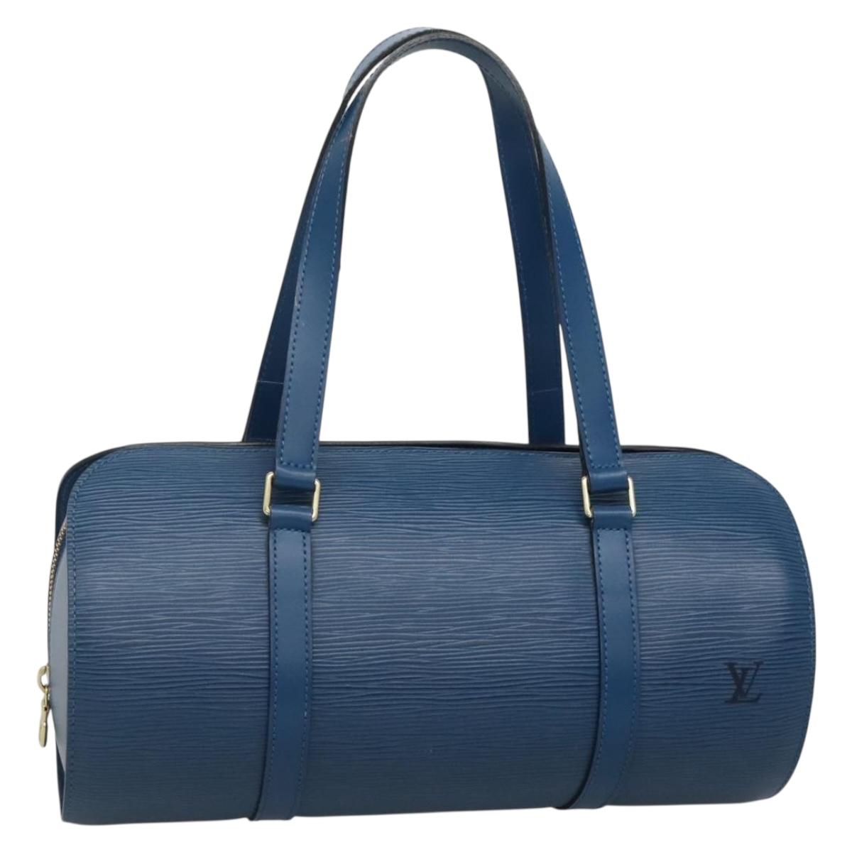 LOUIS VUITTON Epi Soufflot Hand Bag Blue M52225 LV Auth 139328