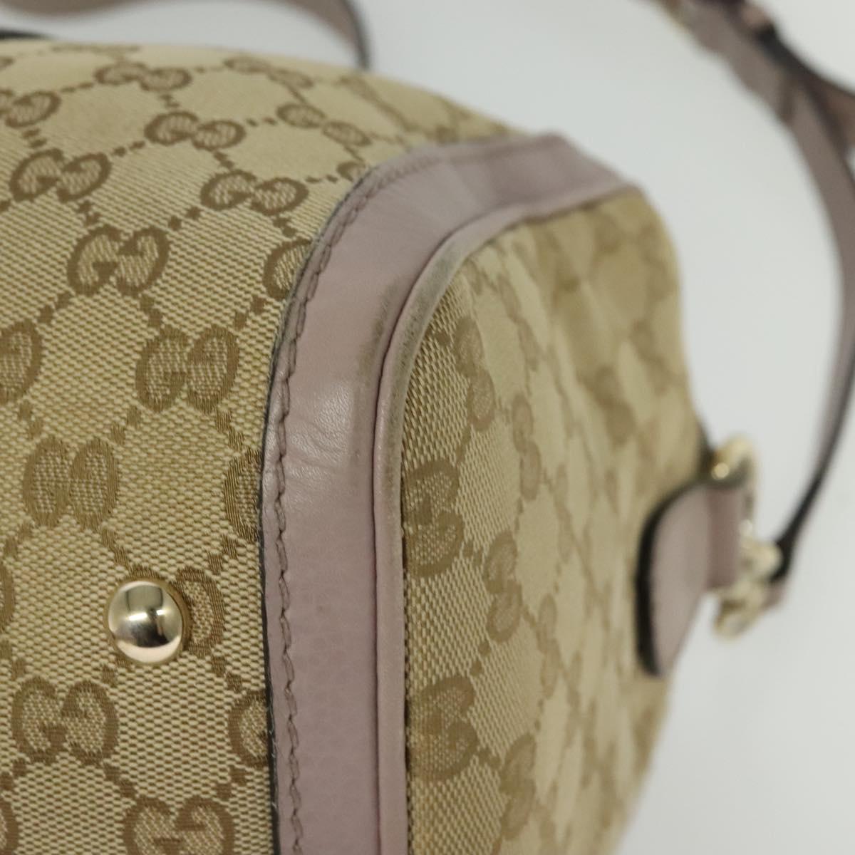 GUCCI GG Canvas Sherry Line Hand Bag 2way Beige Gold 247205 Auth 139336