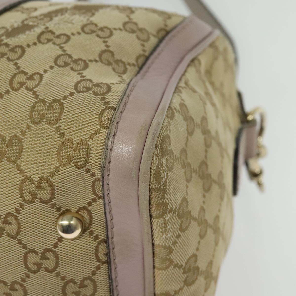 GUCCI GG Canvas Sherry Line Hand Bag 2way Beige Gold 247205 Auth 139336