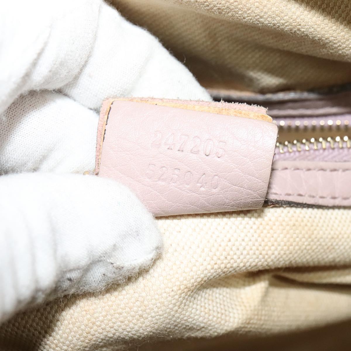 GUCCI GG Canvas Sherry Line Hand Bag 2way Beige Gold 247205 Auth 139336