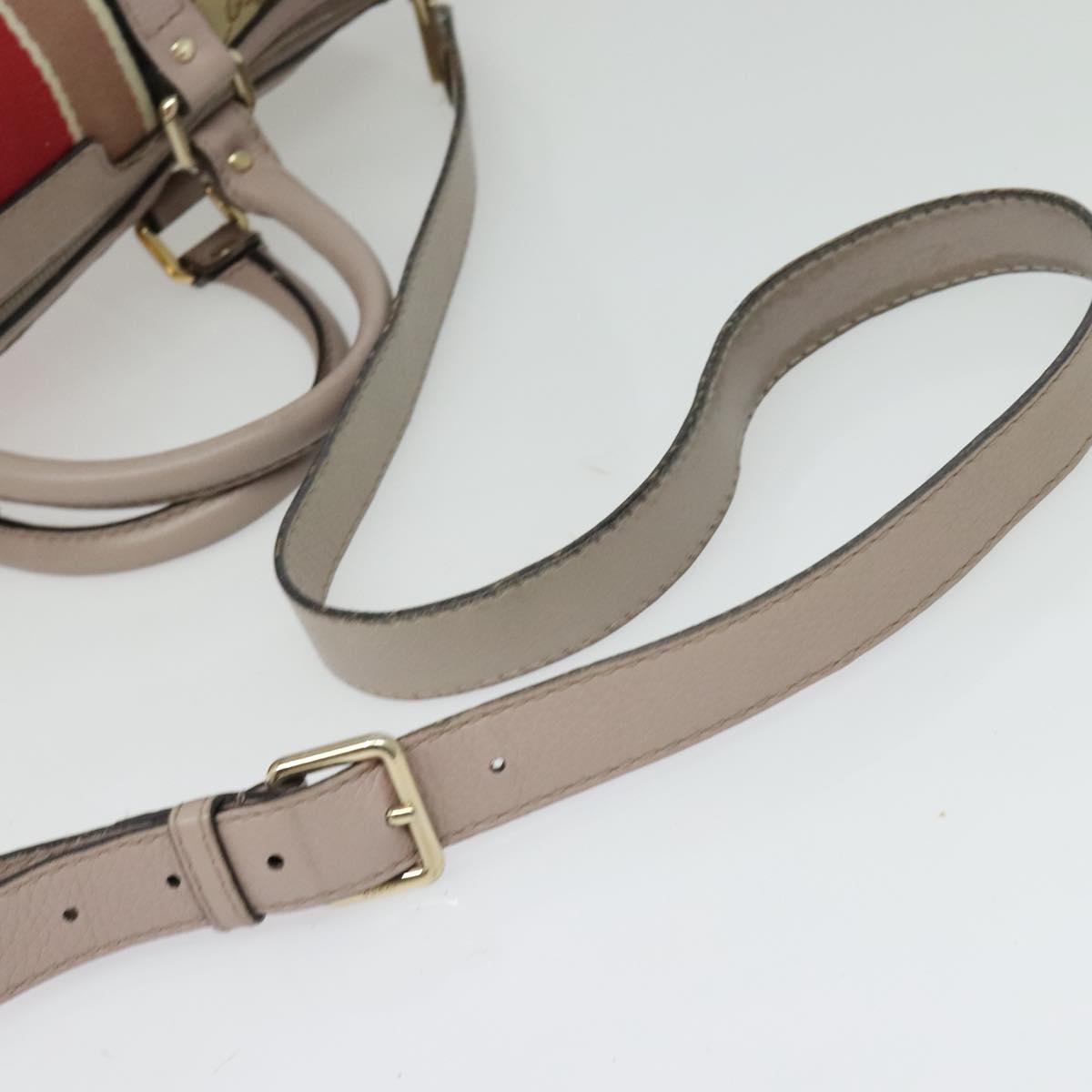 GUCCI GG Canvas Sherry Line Hand Bag 2way Beige Gold 247205 Auth 139336
