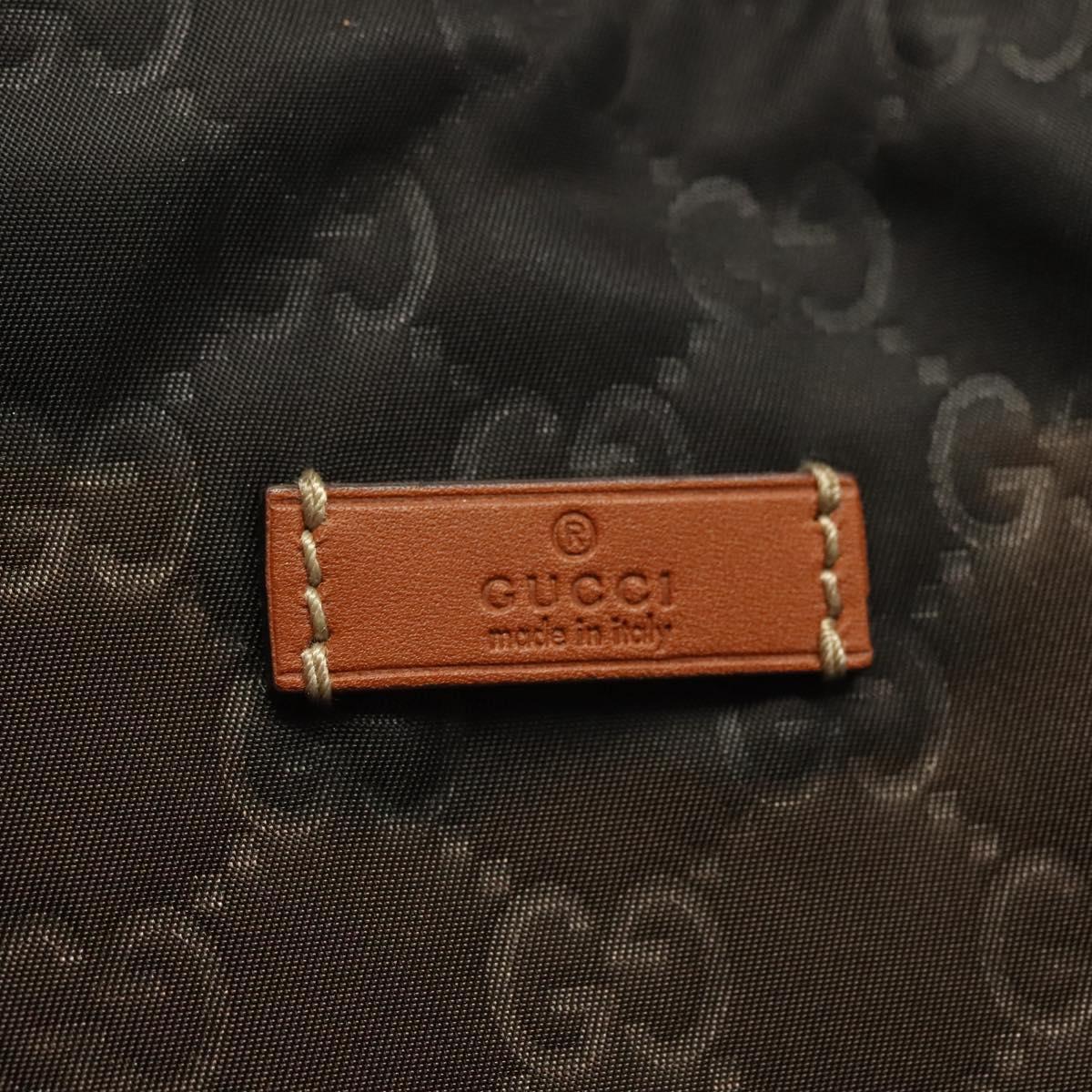 GUCCI GG Canvas Tote Bag Nylon Brown 282439 Auth 139337