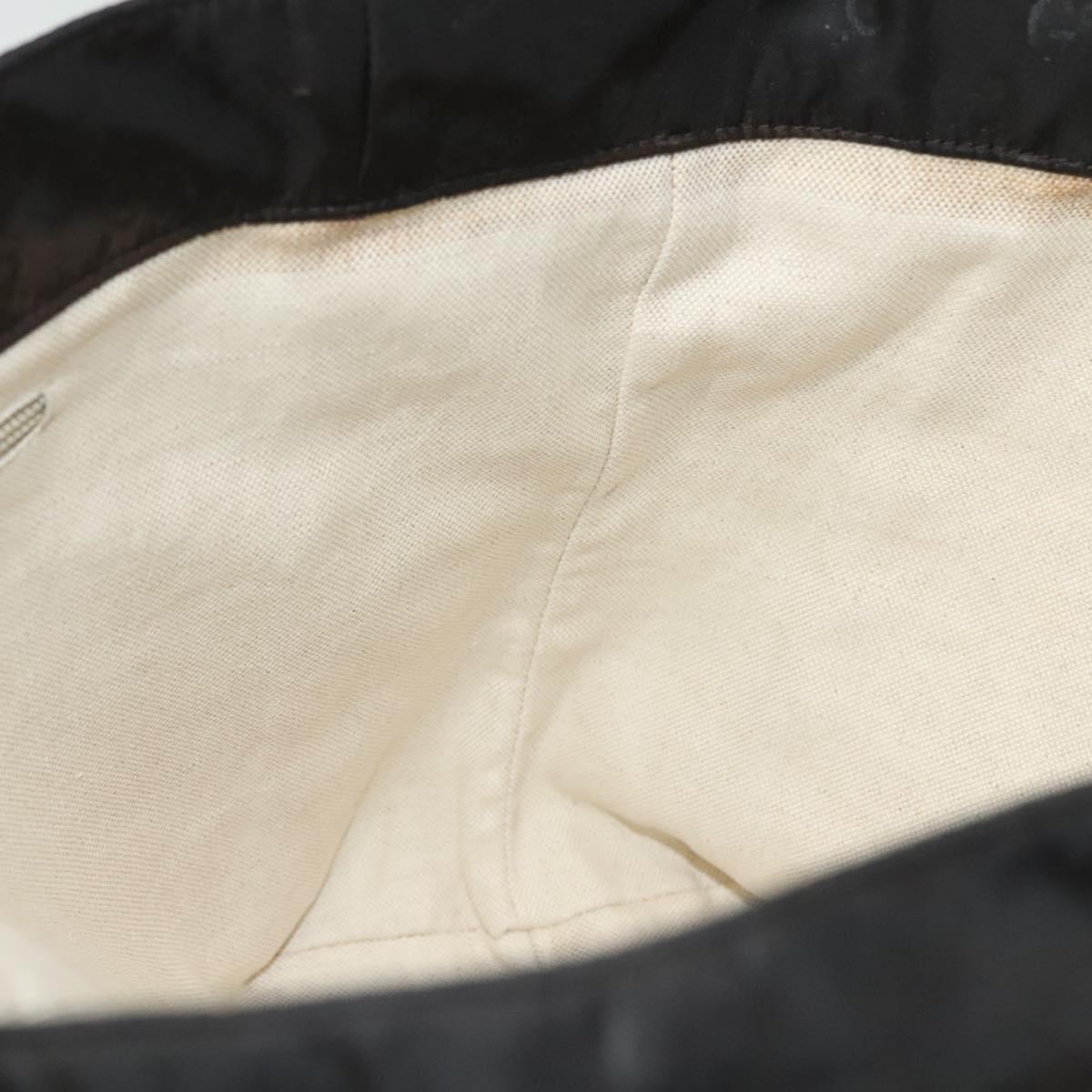 GUCCI GG Canvas Tote Bag Nylon Brown 282439 Auth 139337
