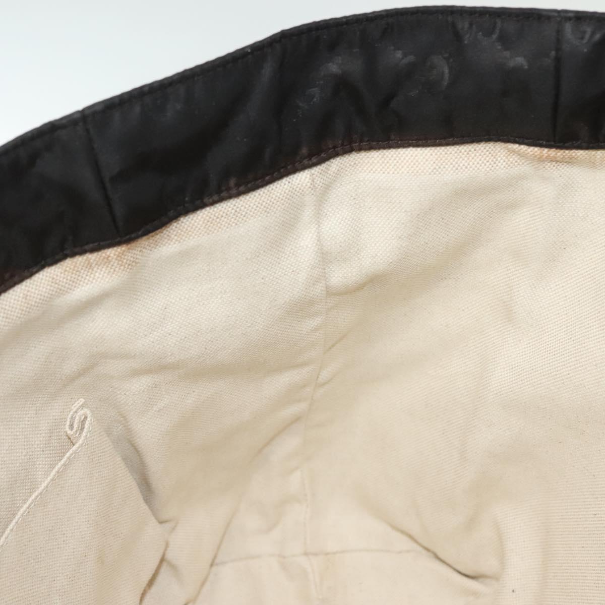 GUCCI GG Canvas Tote Bag Nylon Brown 282439 Auth 139337