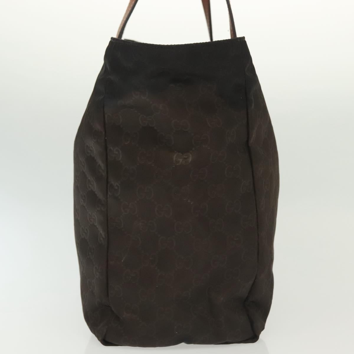 GUCCI GG Canvas Tote Bag Nylon Brown 282439 Auth 139337