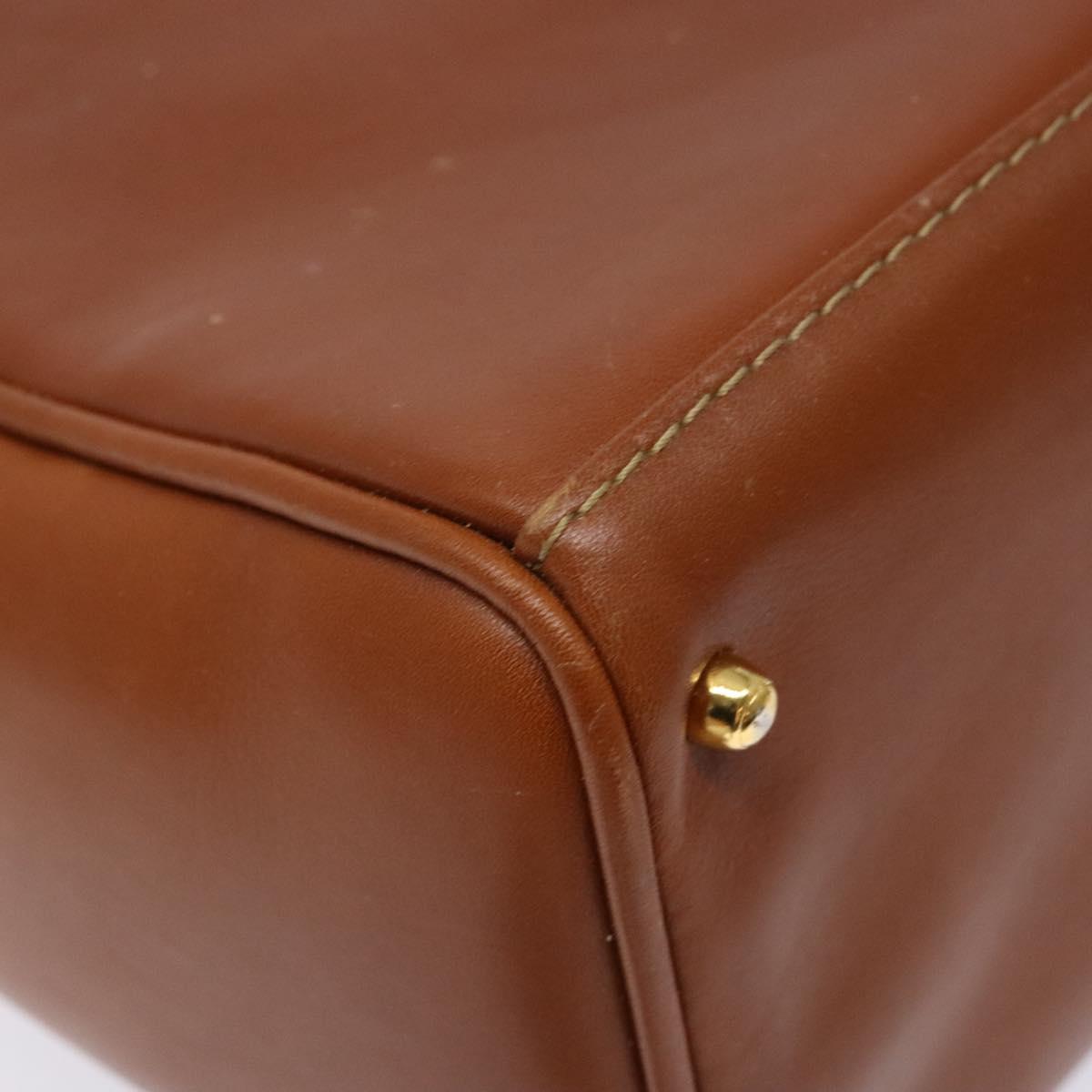 GUCCI Bamboo Hand Bag Leather Brown Gold 000 123 0316 Auth 139339