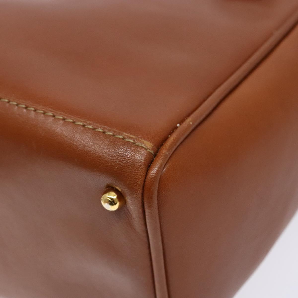 GUCCI Bamboo Hand Bag Leather Brown Gold 000 123 0316 Auth 139339
