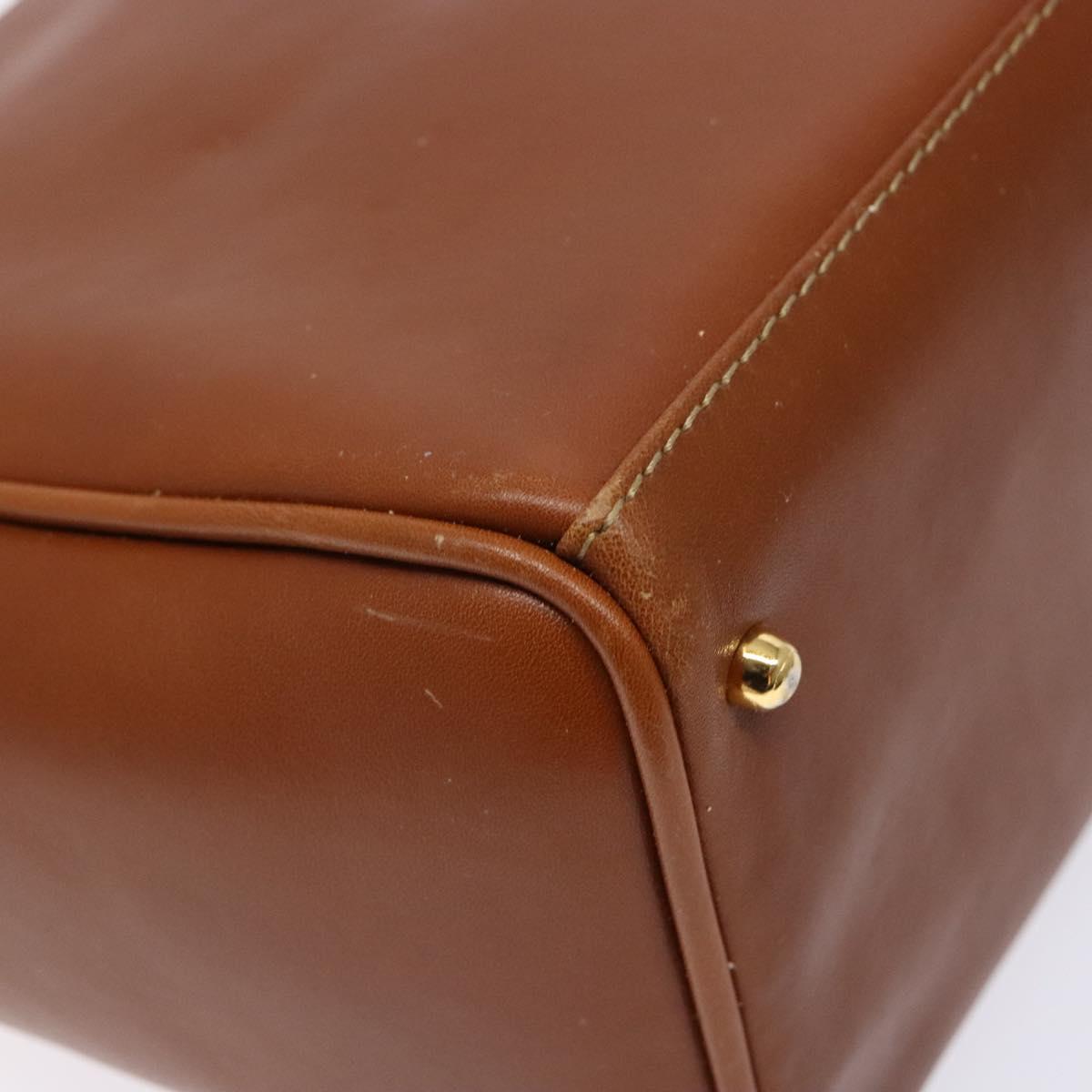 GUCCI Bamboo Hand Bag Leather Brown Gold 000 123 0316 Auth 139339