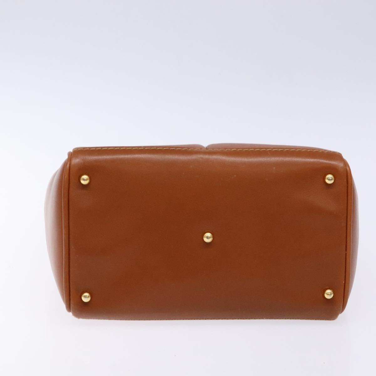GUCCI Bamboo Hand Bag Leather Brown Gold 000 123 0316 Auth 139339