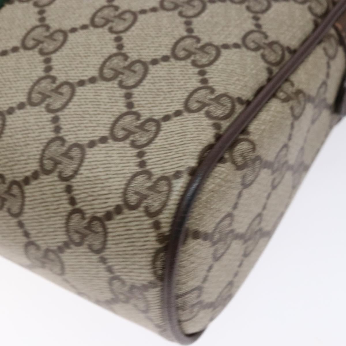 GUCCI GG Supreme Web Sherry Line Clutch Bag PVC Beige 156 01 012 Auth 139363