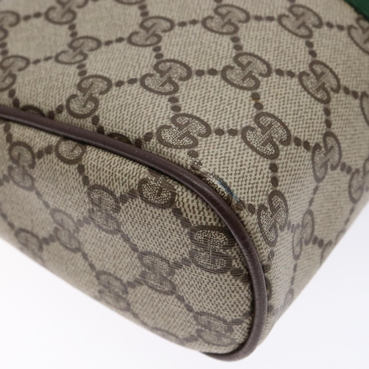GUCCI GG Supreme Web Sherry Line Clutch Bag PVC Beige 156 01 012 Auth 139363
