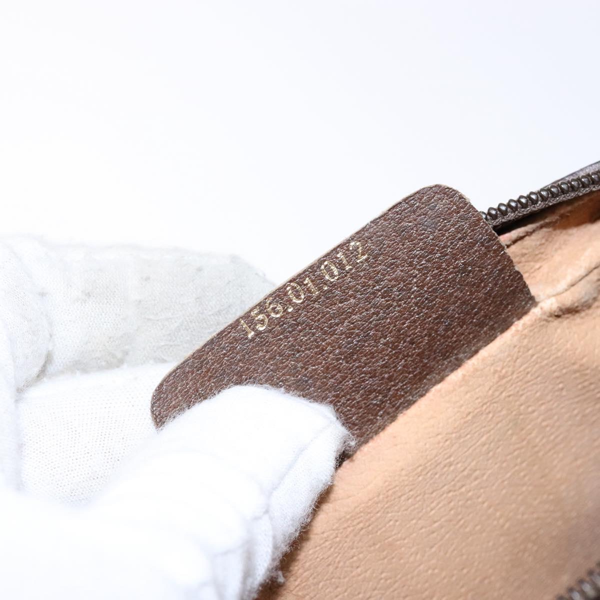 GUCCI GG Supreme Web Sherry Line Clutch Bag PVC Beige 156 01 012 Auth 139363